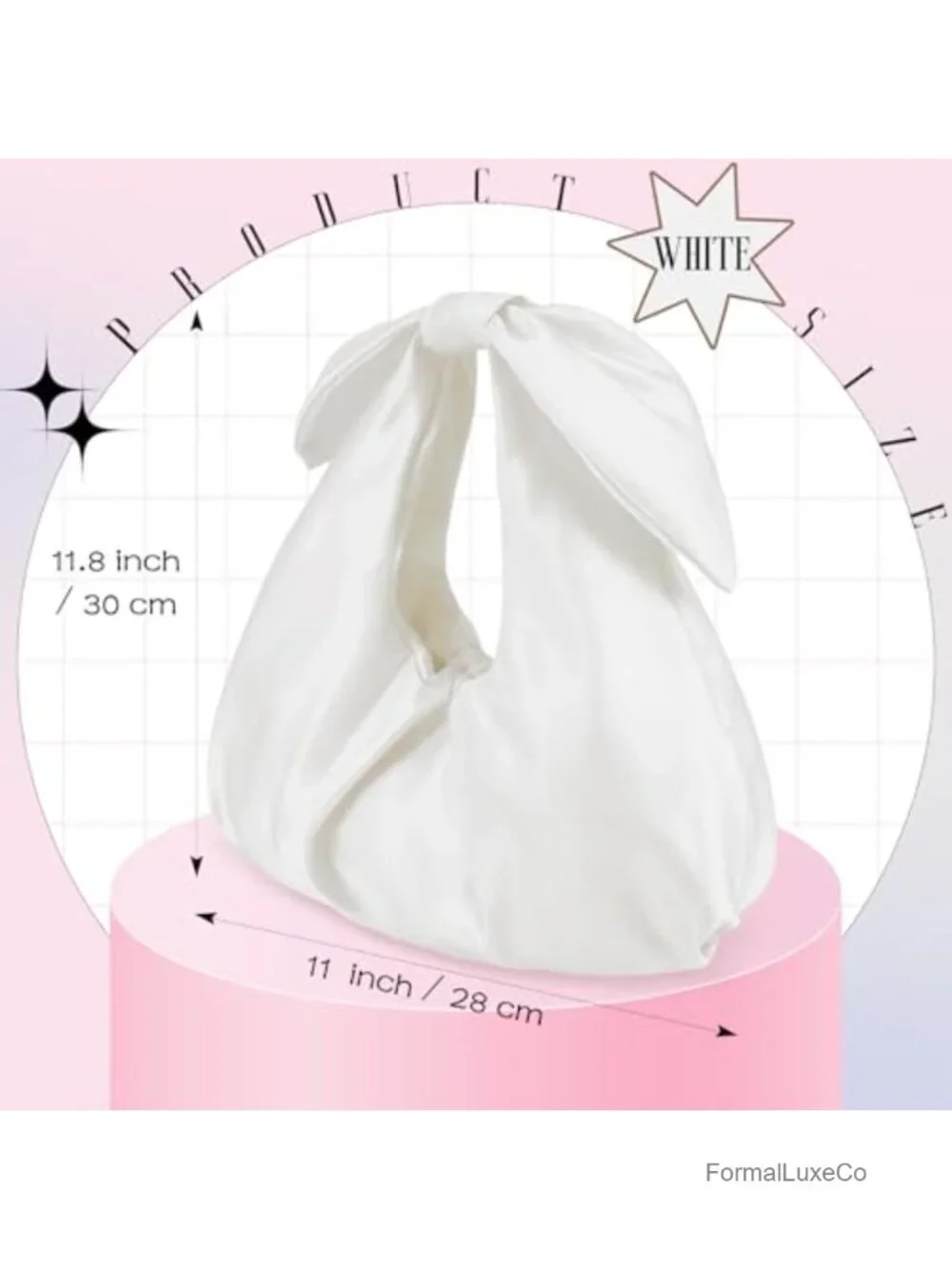 Satin Bow Clutch Evening Bag Ruched Handbag, Wedding Purse, Bridesmaid Gift